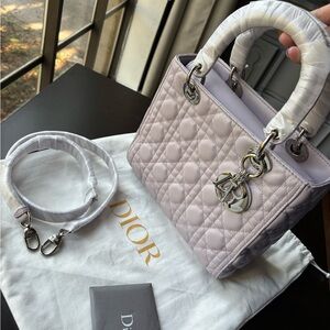 Christian Dior Lady Dior Cannage Lambskin Handbag - Light purple 2023, new